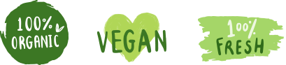 Logos organic, vegan y fresh